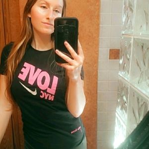 Nike black and pink short sleeve shirt athletic